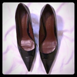 Zara Black Snakeskin Heels